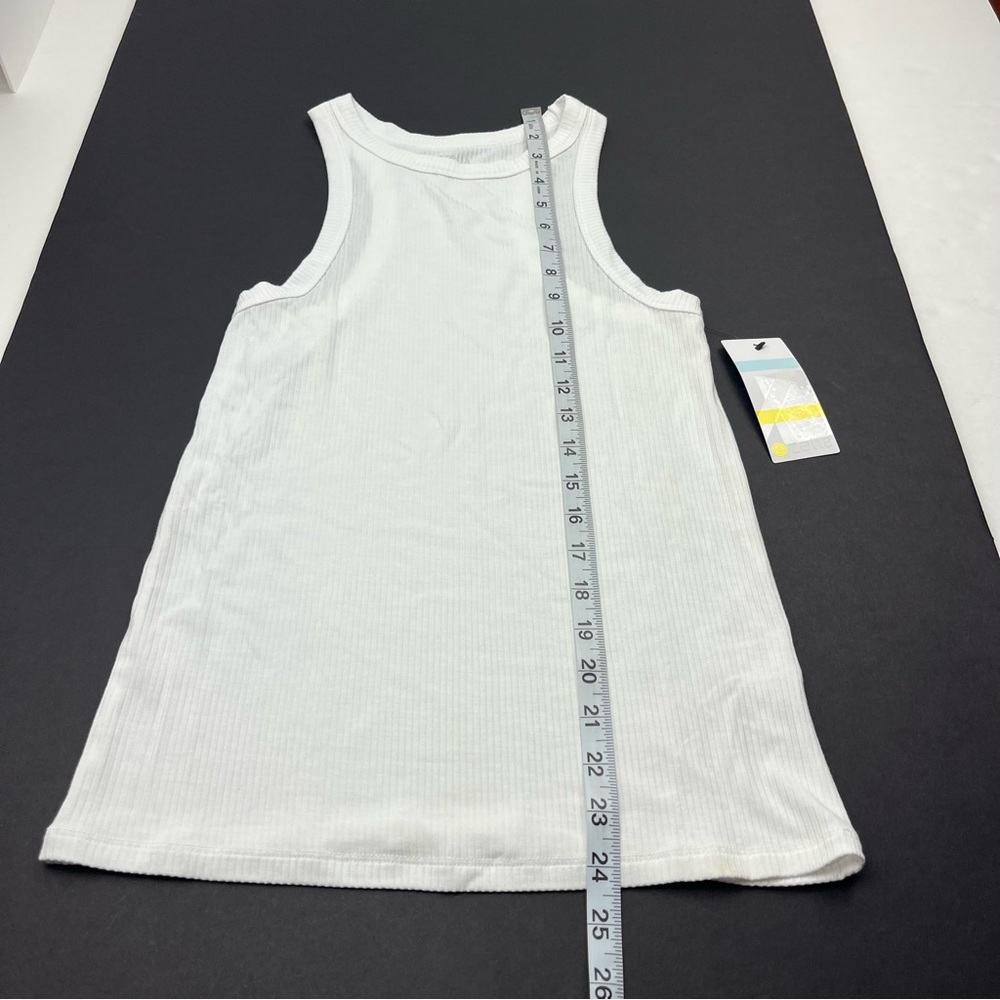 Zella White Ribbed Tank Top Womens Size XS Extra Small Athletic Layer NEW *FLAW - Picture 8 of 13